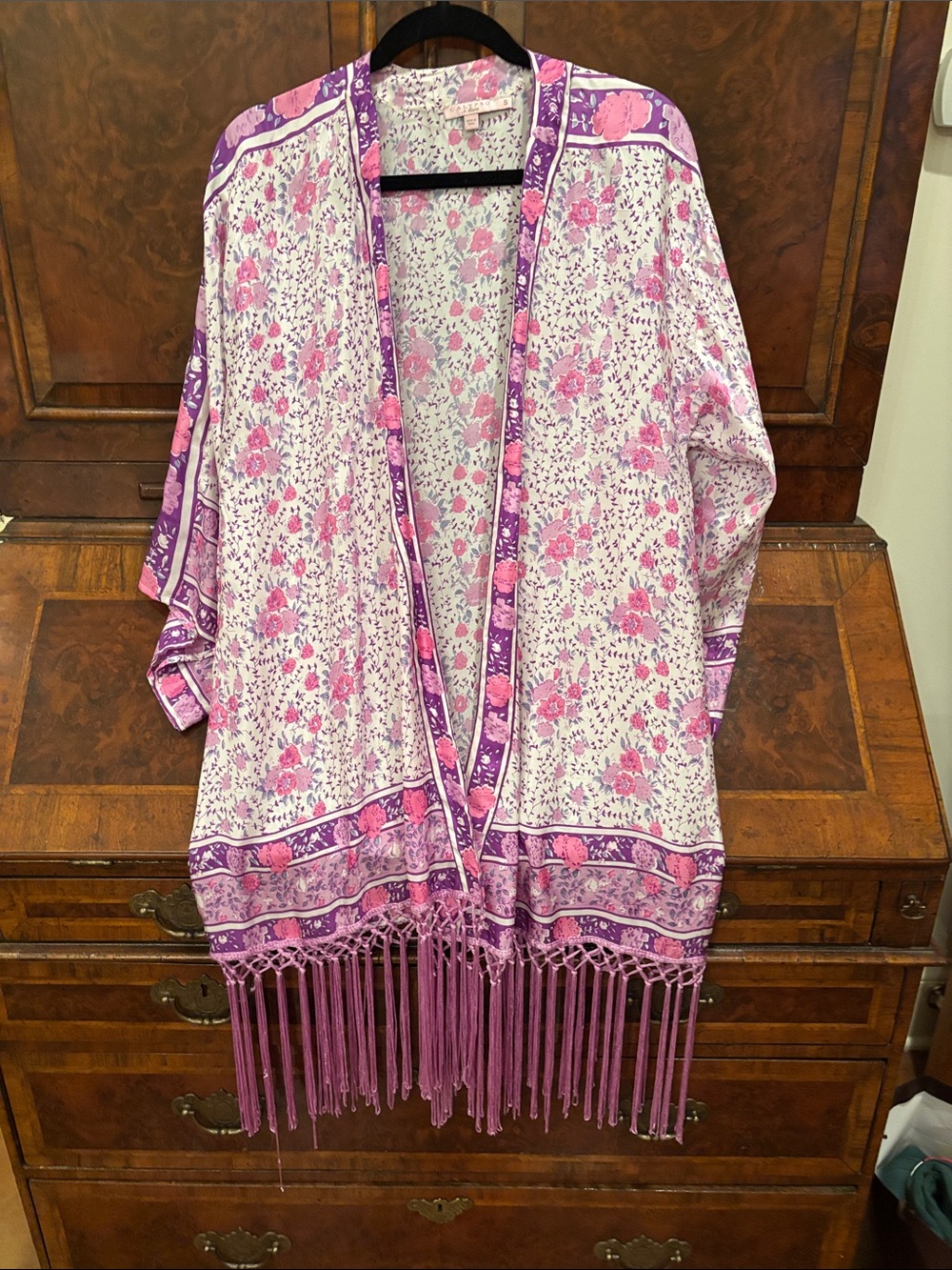 Calypso St. Barth Pink and Purple Floral Kimono